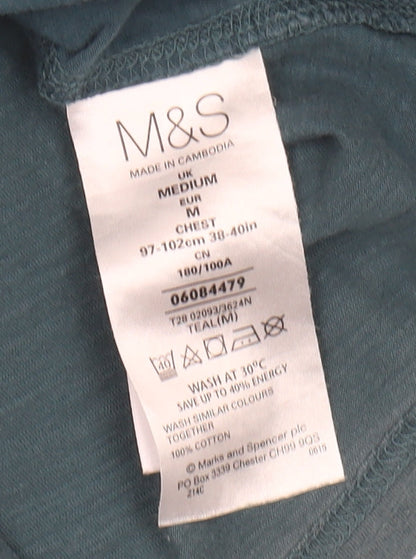 Marks and Spencer Men’s Teal Graphic Print T-Shirt M