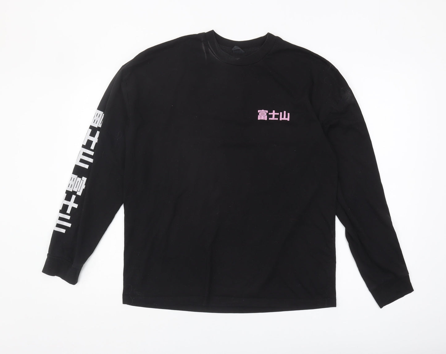 Urban Outfitters Men’s Black Mount Fuji Long Sleeve T-Shirt XS