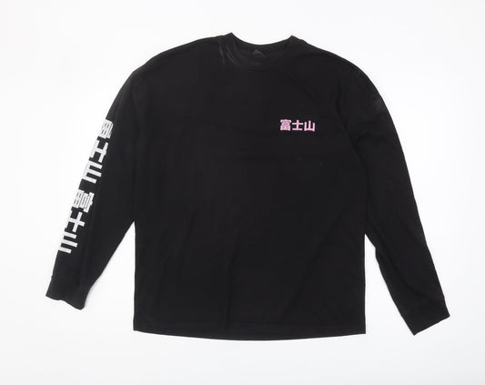 Urban Outfitters Men’s Black Mount Fuji Long Sleeve T-Shirt XS