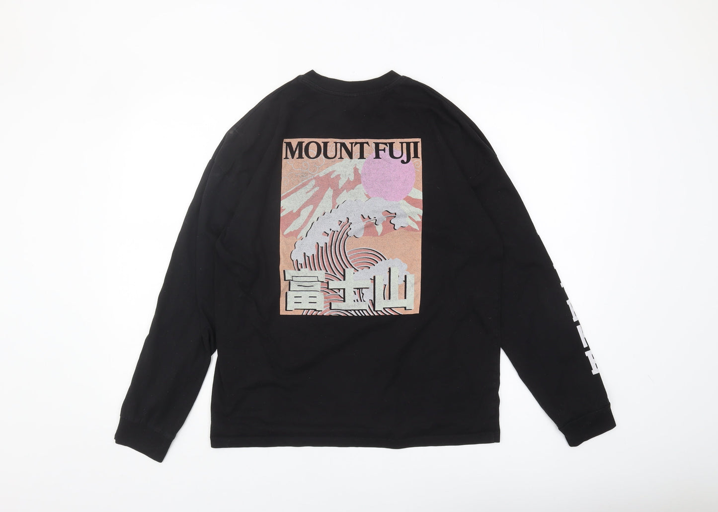 Urban Outfitters Men’s Black Mount Fuji Long Sleeve T-Shirt XS
