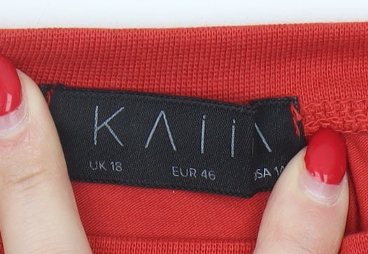 Kaiia Women's Red Cropped T-Shirt, Size 18