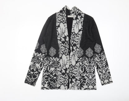 Bellenisa Women's Black Open Front Cardigan M Wool Blend