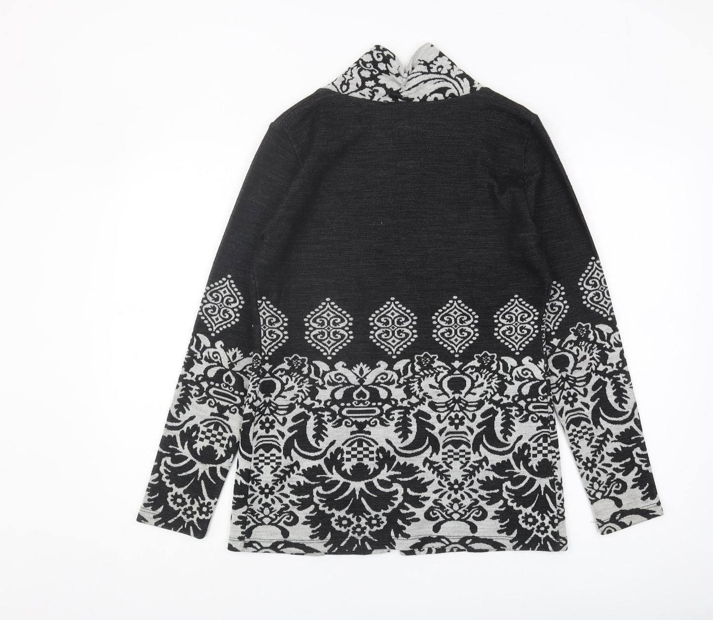 Bellenisa Women's Black Open Front Cardigan M Wool Blend