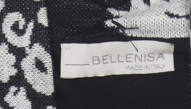 Bellenisa Women's Black Open Front Cardigan M Wool Blend