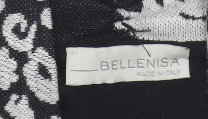 Bellenisa Women's Black Open Front Cardigan M Wool Blend