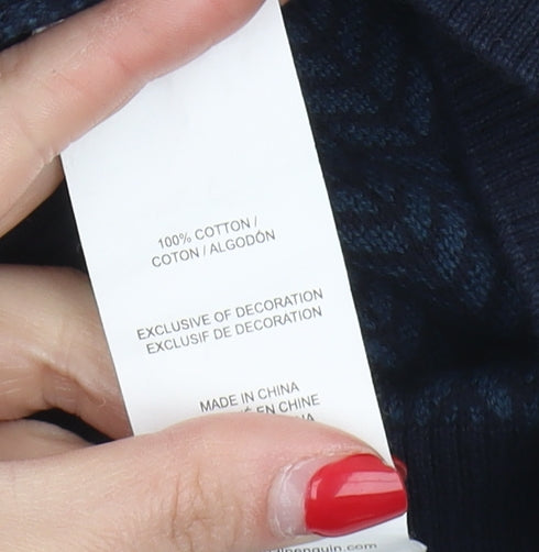 Penguin Men's Blue M Cotton Pullover Jumper