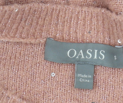 Womens UK Size S Oasis Pink Pullover Jumper