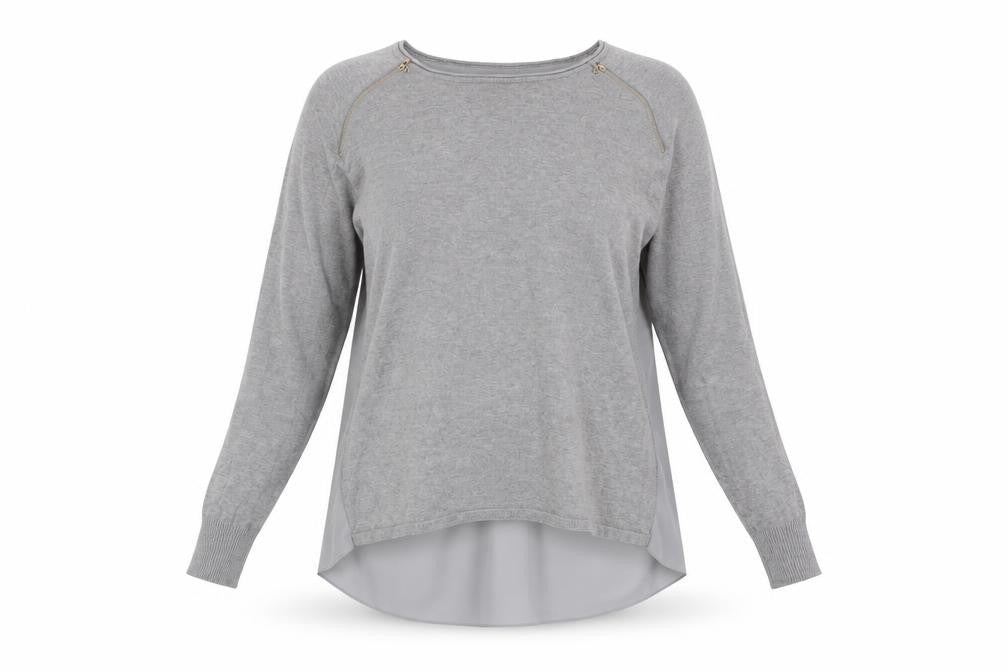 Womens UK Size M Yumi Grey Pullover Jumper