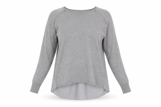 Womens UK Size M Yumi Grey Pullover Jumper