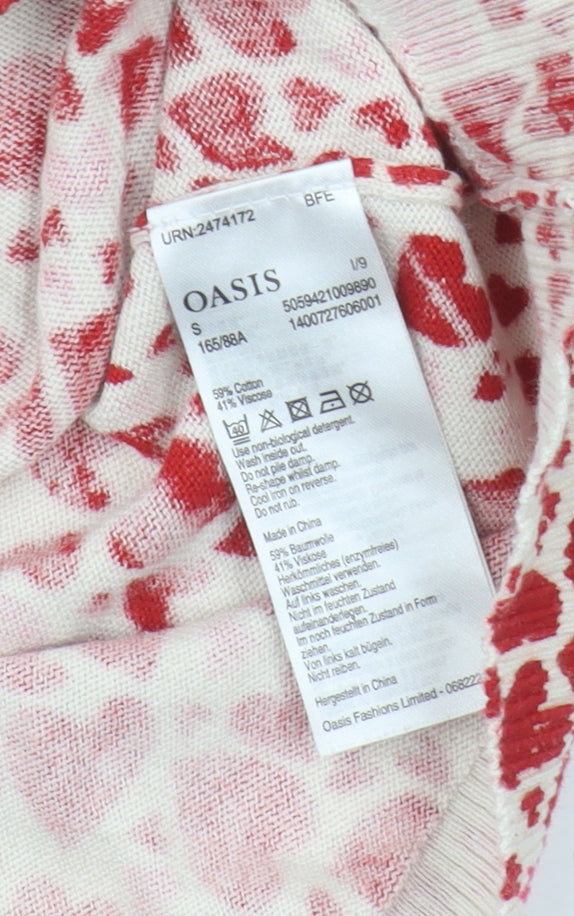 Womens UK Size S Oasis Red Pullover Jumper