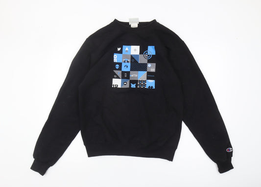 Mens UK Size S Champion Black Pullover Sweatshirt
