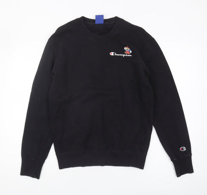 Mens UK Size S Champion Black Pullover Sweatshirt