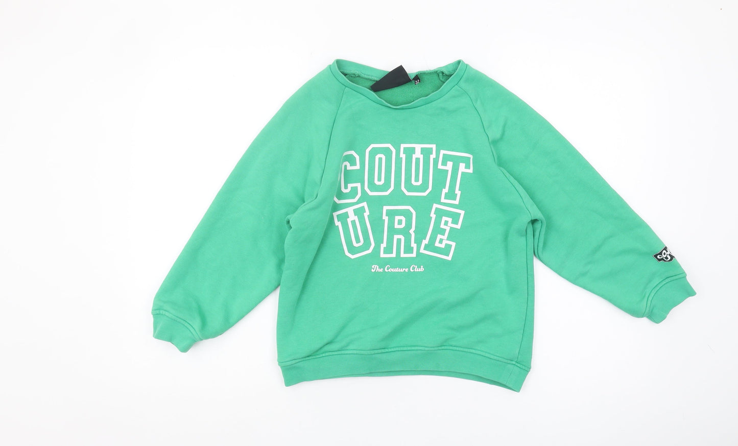 The Couture Club Boys Green Pullover Sweatshirt, 8-9 Years, Logo