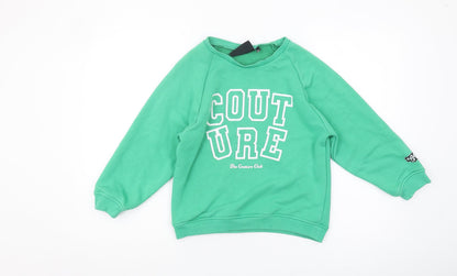 The Couture Club Boys Green Pullover Sweatshirt, 8-9 Years, Logo