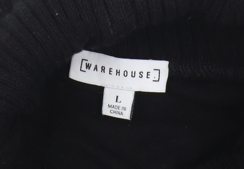 Warehouse Women's Black Roll Neck Sweatshirt Size L