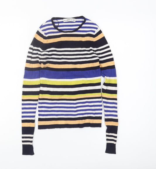 Womens UK Size S Zara Multicoloured Pullover Jumper