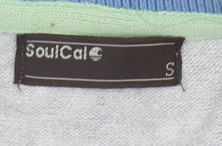 SoulCal Men's Grey V-Neck Pullover Jumper, Size S