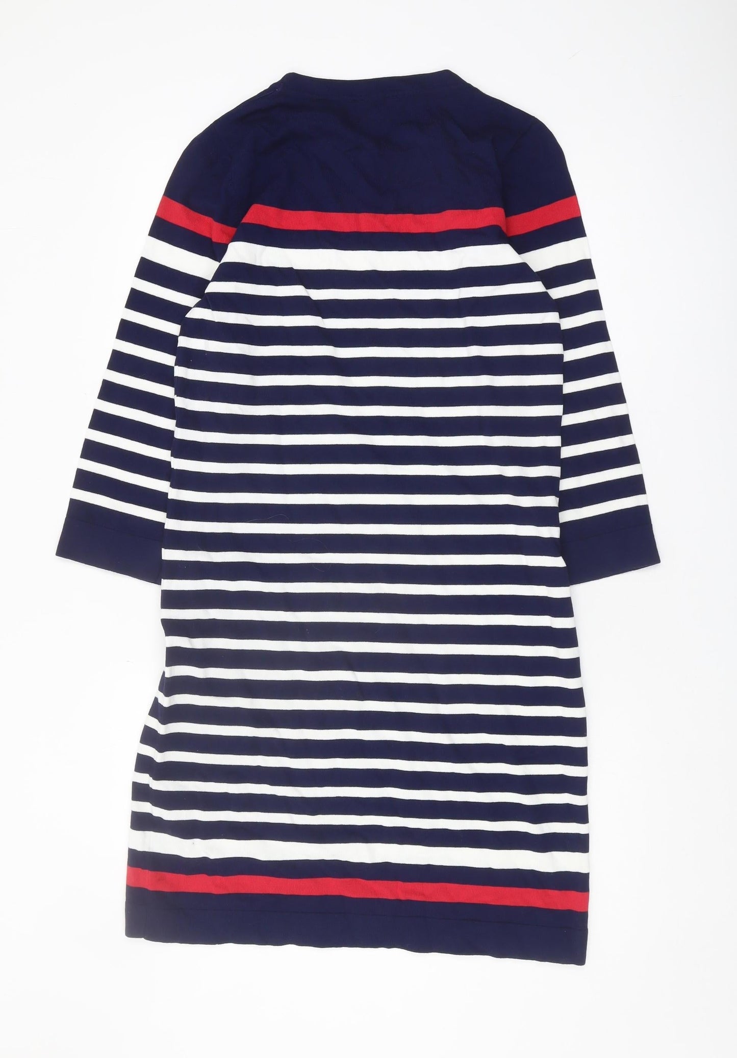 M&Co Women's Blue Striped Shift Dress Size 12