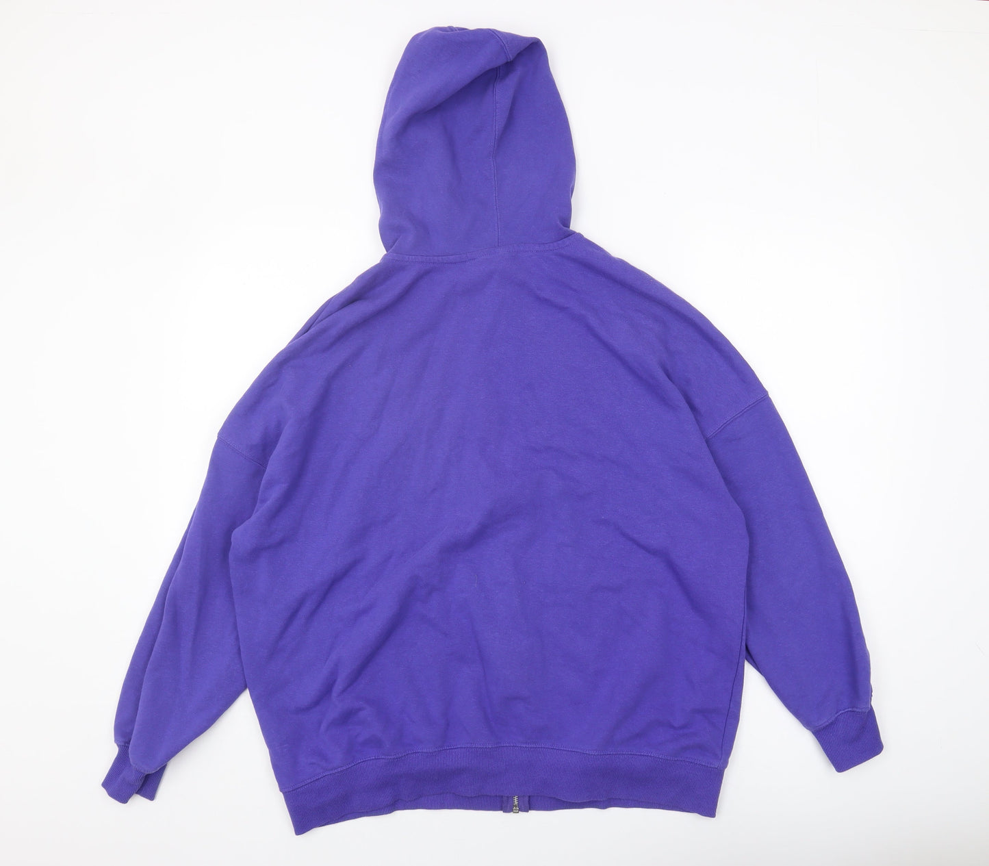 H&M Unisex Purple Hoodie, Size 12, Logo, Casual Zip