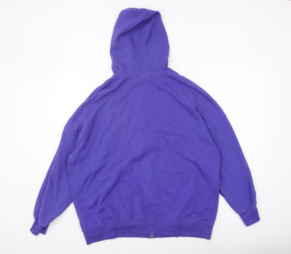 H&M Unisex Purple Hoodie, Size 12, Logo, Casual Zip