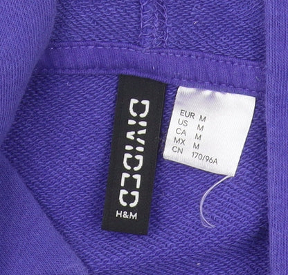 H&M Unisex Purple Hoodie, Size 12, Logo, Casual Zip