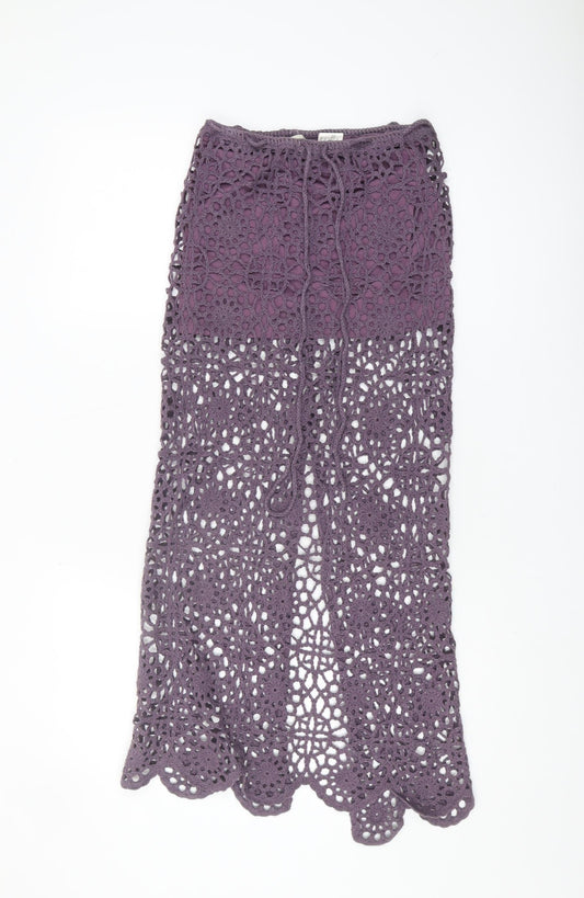 Pull&Bear Women’s Long Purple Crochet A-Line Skirt XS