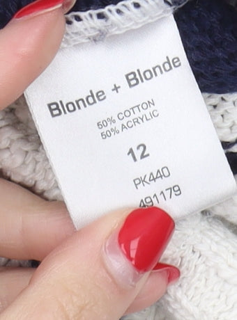 Womens UK Size 12 Blonde + Blonde Multicoloured Pullover Jumper