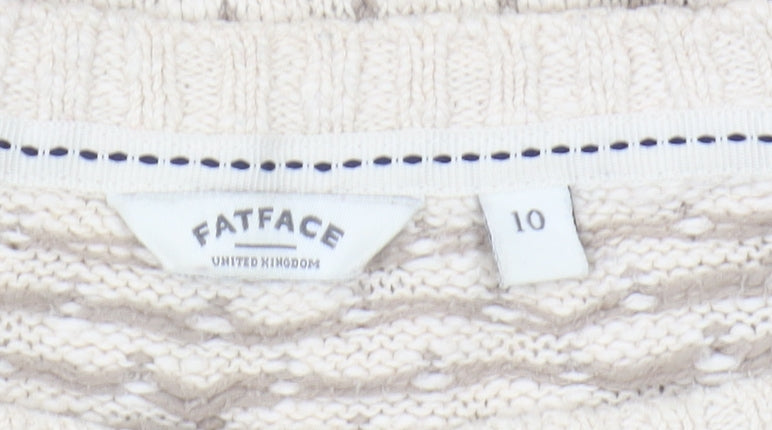 Womens UK Size 10 FatFace Ivory Pullover Jumper
