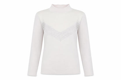 Reiss Women's Ivory Sequin Mock Neck Jumper XS
