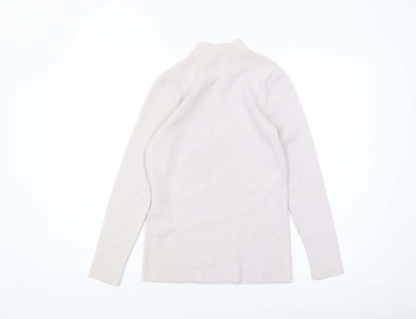 Reiss Women's Ivory Sequin Mock Neck Jumper XS