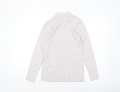 Reiss Women's Ivory Sequin Mock Neck Jumper XS