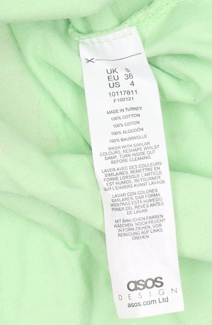 Womens UK Size 8 ASOS DESIGN Green Basic T-Shirt