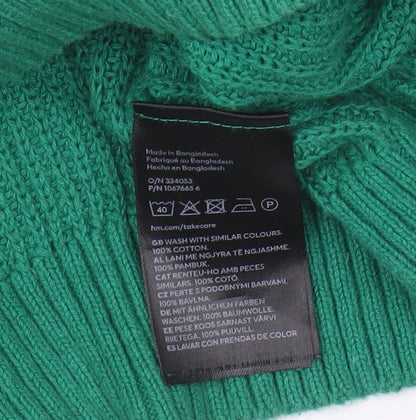 H&M Girls Green Pullover Jumper V-Neck Size 18