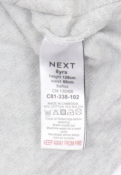 Next Boys Grey Zip Polo Jumper, 8 Years