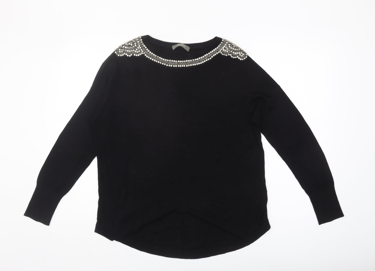 Womens UK Size S Oasis Black Pullover Jumper