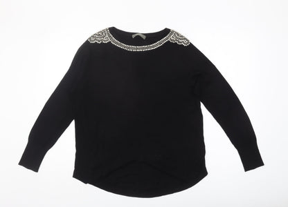 Womens UK Size S Oasis Black Pullover Jumper