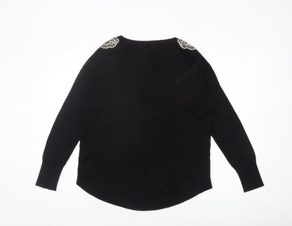 Womens UK Size S Oasis Black Pullover Jumper