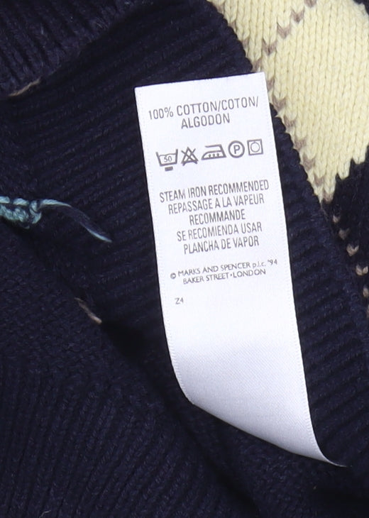 Marks & Spencer Men's Multicoloured Argyle Jumper