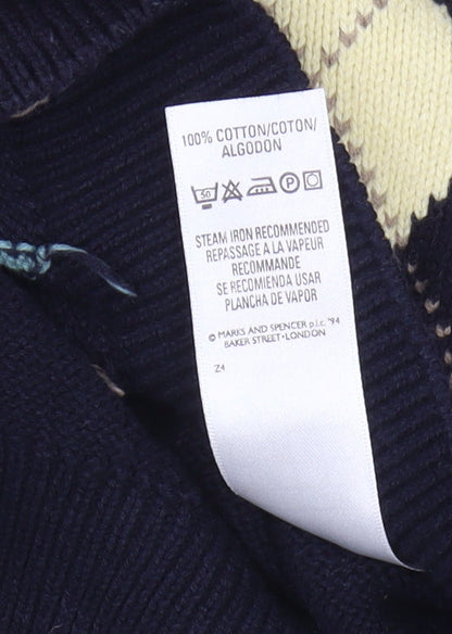 Marks & Spencer Men's Multicoloured Argyle Jumper