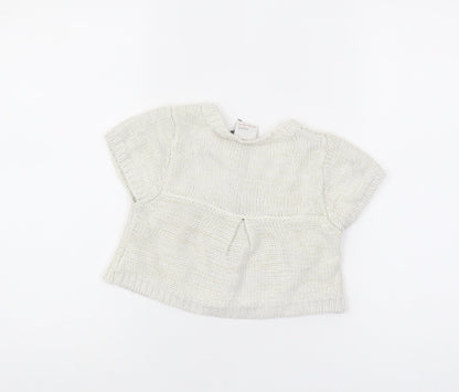 Next Girls White Short Sleeve Cardigan, Size 3-4 Years