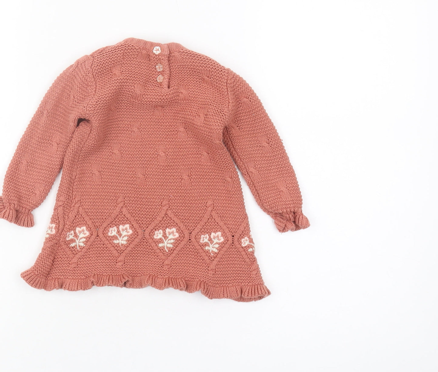 Cynthia Rowley Pink Floral Knit Jumper Unisex 3-6M Pullover