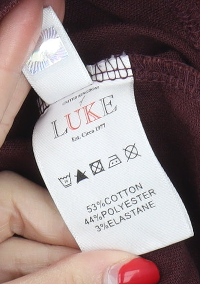 Luke Men's Red Long Sleeve Polo XL Casual