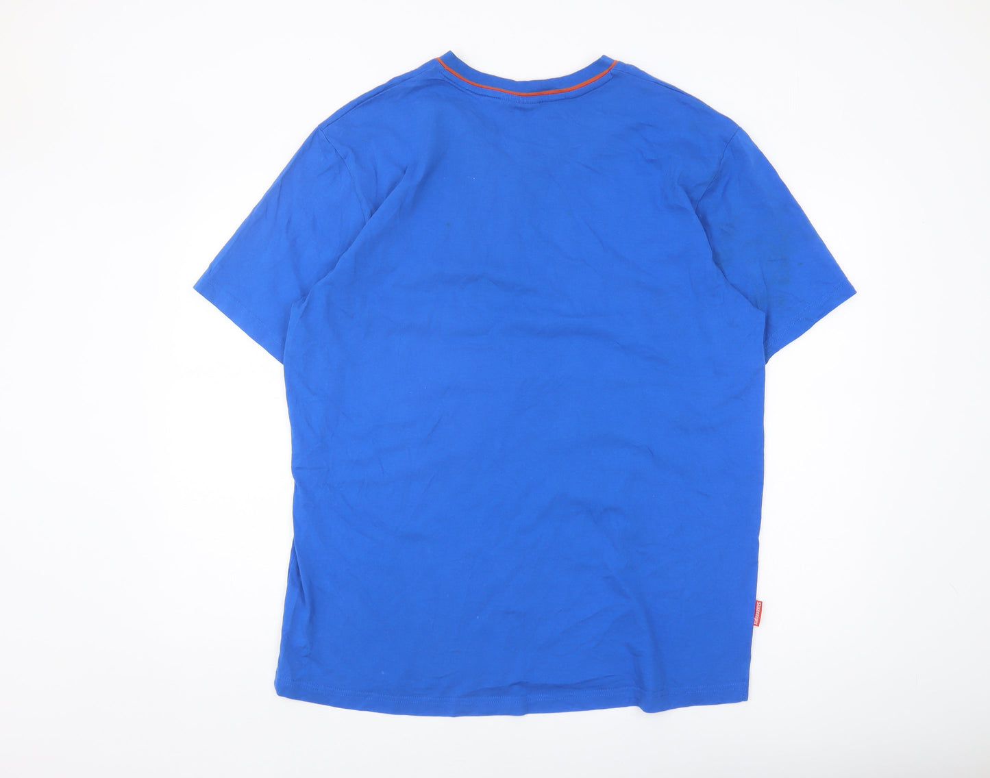 Slazenger Men's Blue Cotton T-Shirt, XL V-Neck Logo