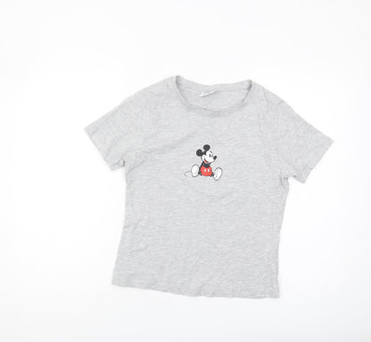 Womens UK Size M Disney Grey Basic T-Shirt