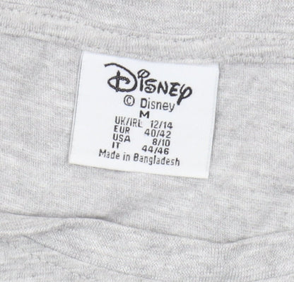 Womens UK Size M Disney Grey Basic T-Shirt
