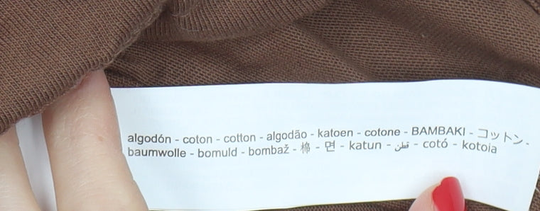 ZARA Men Brown Cotton Short Sleeve T-Shirt Size S