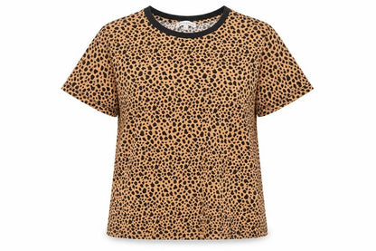 Womens UK Size 12 Warehouse Beige Ringer T-Shirt