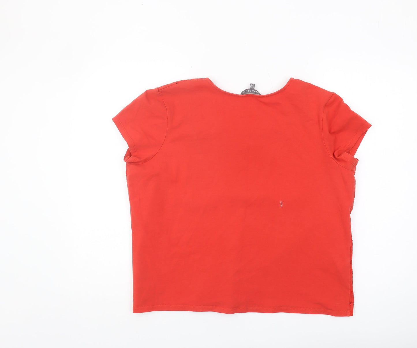 Laura Ashley Red Women's Floral Embroidered Blouse Size 18