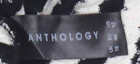 Womens UK Size 16 Anthology Black Basic Blouse