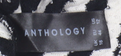 Womens UK Size 16 Anthology Black Basic Blouse